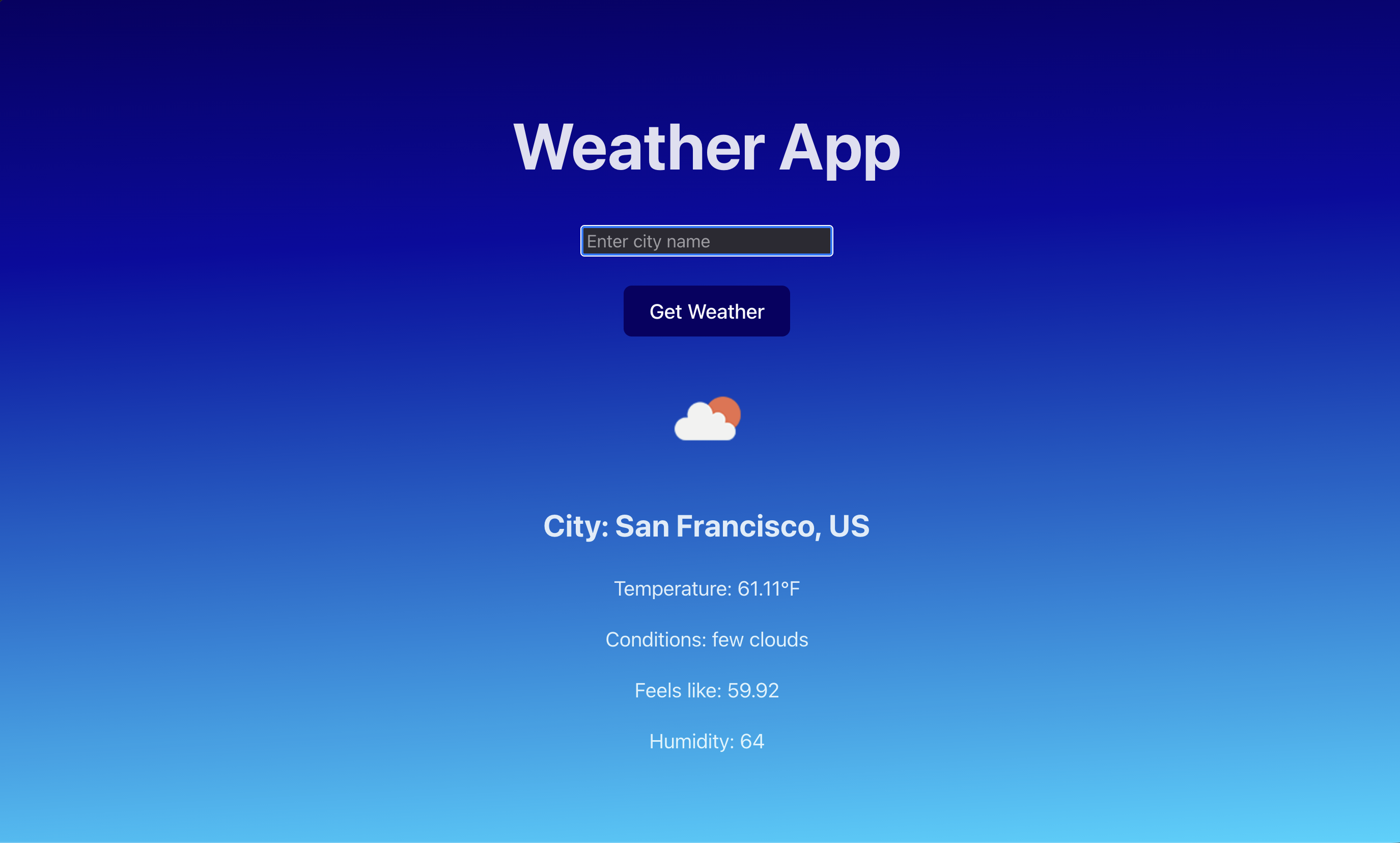 Weather App screenshot